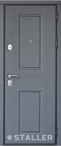 Входная дверь  Сталлер Раффинато, 860*2050, 83 мм, снаружи мдф, покрытие пвх, Цвет Графит