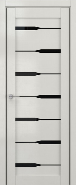 Межкомнатная дверь  DEFORM V V4, массив + МДФ, экошпон на основе ПВХ, 800*2000, Цвет: Крем вуд, Lacobel черный лак