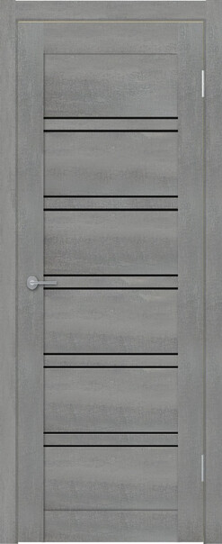 Межкомнатная дверь  TexStyle TS5 ДО, массив + МДФ, экошпон на основе ПВХ, 800*2000, Цвет: Лорэт грей, Lacobel черный лак