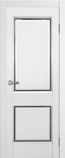 Межкомнатная дверь  Массив ольхи Аура-2 ДО, массив ольхи, лак, 800*2000, Цвет: Белый (65), мателюкс