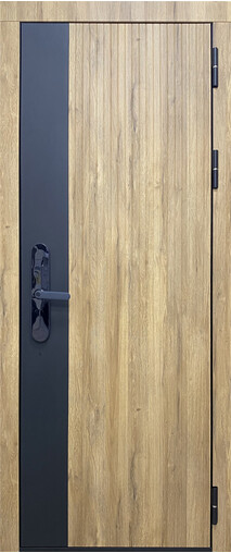 Входная дверь  Сталлер Электро NEW, 860*2050, 93 мм, снаружи мдф влагостойкий 16мм, покрытие пвх, Цвет Дуб санремо