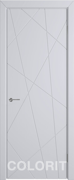 Межкомнатная дверь  COLORIT К5  ДГ, массив + МДФ, эмаль, 800*2000, Цвет: Светло-серая эмаль, нет