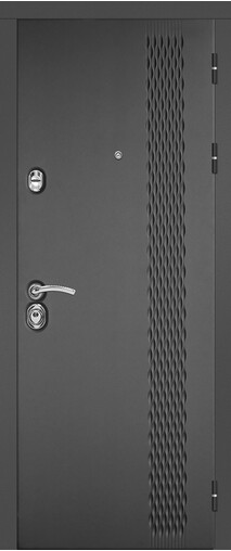 Входная дверь  Сталлер Лика, 860*2050, 85 мм, снаружи мдф влагостойкий, покрытие Эмаль, Цвет Черно-серый