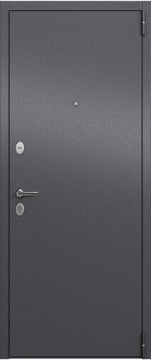 Входная дверь  Торэкс LF1 ALFA, 860*2050, 60 мм, снаружи металл, покрытие полимерно-порошковое, Цвет Темно-серый букле графит