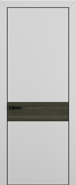 Межкомнатная дверь  Квалитет  К6, массив + МДФ, Полипропилен RENOLIT, 800*2000, Цвет: Матовый Серый, Вставка Дуб темный