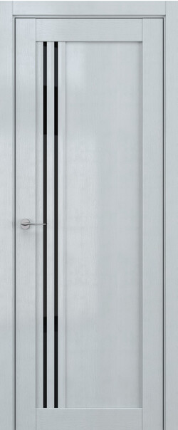 Межкомнатная дверь  DEFORM V V9, массив + МДФ, экошпон на основе ПВХ, 800*2000, Цвет: Грей вуд, Lacobel черный лак