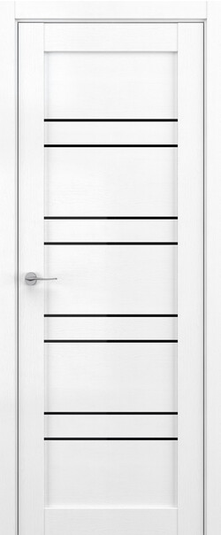Межкомнатная дверь  DEFORM V V15, массив + МДФ, экошпон на основе ПВХ, 800*2000, Цвет: Вайт вуд, Lacobel черный лак