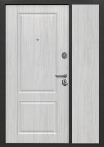 Входная дверь  Е-ТРЕЙД Тайга 7 см Белый клен, 1200*2050, 68 мм, внутри мдф 4мм, покрытие пвх, цвет Белый клен