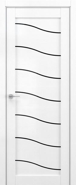 Межкомнатная дверь  DEFORM V V2, массив + МДФ, экошпон на основе ПВХ, 800*2000, Цвет: Вайт вуд, Lacobel черный лак