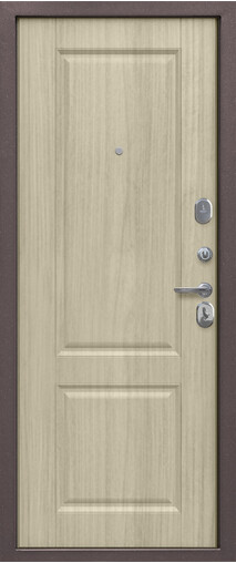 Входная дверь  Е-ТРЕЙД Тайга 7 см, 860*2050, 68 мм, внутри мдф 4мм, покрытие пвх, цвет Бежевый клен