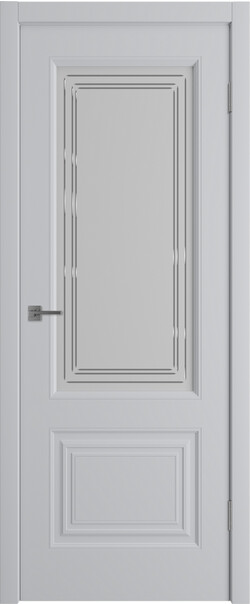 Межкомнатная дверь  Winter Беатрис 2 ДО, массив + МДФ, эмаль, 800*2000, Цвет: Светло-серая эмаль, мателюкс матовое с гравировкой