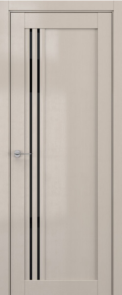 Межкомнатная дверь  DEFORM V V9, массив + МДФ, экошпон на основе ПВХ, 800*2000, Цвет: Стоун вуд, Lacobel черный лак