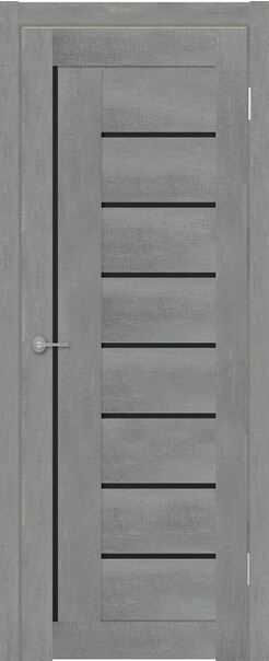 Межкомнатная дверь  TexStyle TS3 ДО, массив + МДФ, экошпон на основе ПВХ, 800*2000, Цвет: Лорэт грей, Lacobel черный лак