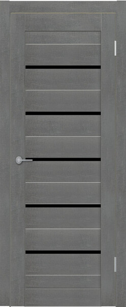 Межкомнатная дверь  TexStyle TS1 ДО, массив + МДФ, экошпон на основе ПВХ, 800*2000, Цвет: Лорэт графит, Lacobel черный лак