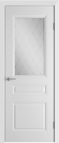 Межкомнатная дверь  Winter Челси ДО, массив + МДФ, эмаль, 800*2000, Цвет: Белая эмаль, мателюкс матовое с рисунком