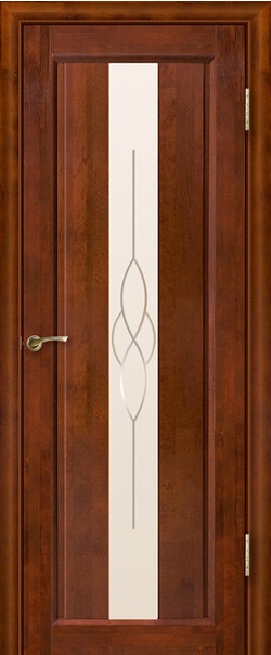 Межкомнатная дверь  Массив ольхи Версаль м. ДО, массив ольхи, лак, 800*2000, Цвет: Бренди, мателюкс матовое с фрезеровкой