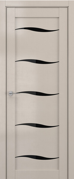 Межкомнатная дверь  DEFORM V V1, массив + МДФ, экошпон на основе ПВХ, 800*2000, Цвет: Стоун вуд, Lacobel черный лак