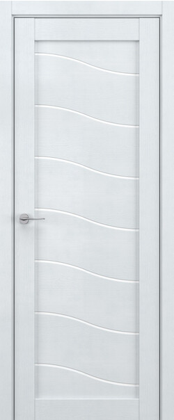 Межкомнатная дверь  DEFORM V V2, массив + МДФ, экошпон на основе ПВХ, 800*2000, Цвет: Скай вуд, Lacobel белый лак
