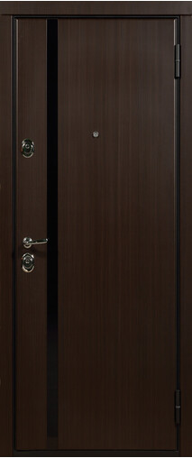 Входная дверь  Сталлер Модерно, 860*2050, 83 мм, снаружи мдф, покрытие Экошпон, Цвет Венге тёмный