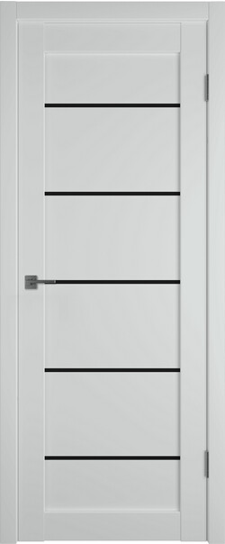 Межкомнатная дверь  Emalex E27 ДО, массив + МДФ, экошпон (полипропилен), 800*2000, Цвет: Steel, black gloss