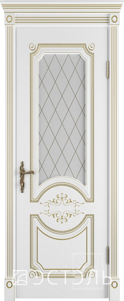 Межкомнатная дверь  Эстель люкс Милана эст. ДО 3D, массив + МДФ, эмаль, 800*2000, Цвет: Белая эмаль, мателюкс матовое с рисунком