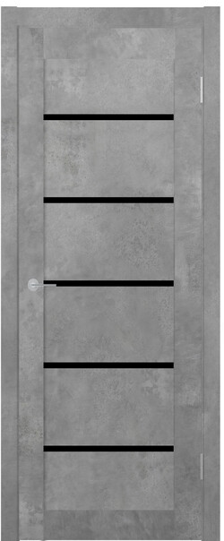 Межкомнатная дверь  STARK ST8 ДО, массив + МДФ, экошпон на основе ПВХ, 800*2000, Цвет: Бетон светлый, Lacobel черный лак