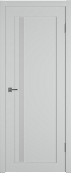 Межкомнатная дверь  Emalex E34 ДО, массив + МДФ, экошпон (полипропилен), 800*2000, Цвет: Steel, white cloud