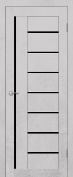 Межкомнатная дверь  STARK ST3 ДО, массив + МДФ, экошпон на основе ПВХ, 800*2000, Цвет: Бетон белый, Lacobel черный лак