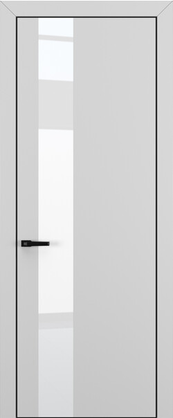 Межкомнатная дверь  Квалитет  К3, массив + МДФ, Полипропилен RENOLIT, 800*2000, Цвет: Матовый Серый, Lacobel White Pure