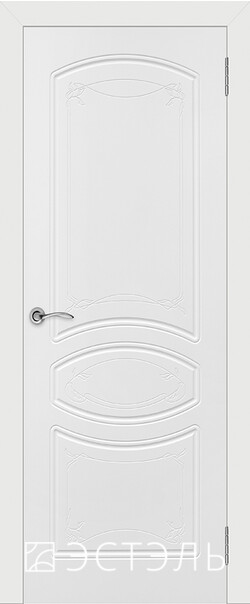 Межкомнатная дверь  Эстель Версаль эст. ДГ, массив + МДФ, эмаль, 800*2000, Цвет: Белая эмаль, нет
