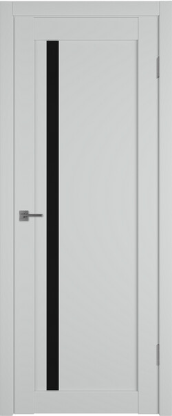 Межкомнатная дверь  Emalex E34 ДО, массив + МДФ, экошпон (полипропилен), 800*2000, Цвет: Steel, black gloss