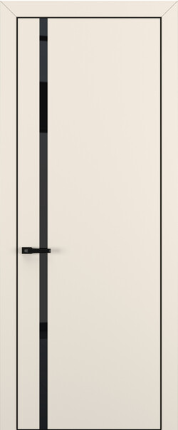 Межкомнатная дверь  Квалитет  К1, массив + МДФ, Полипропилен RENOLIT, 800*2000, Цвет: Матовый крем, Lacobel Black Classic