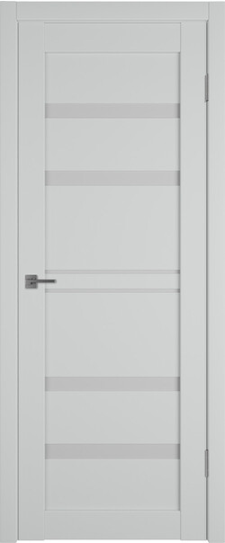 Межкомнатная дверь  Emalex E26 ДО, массив + МДФ, экошпон (полипропилен), 800*2000, Цвет: Steel, white cloud
