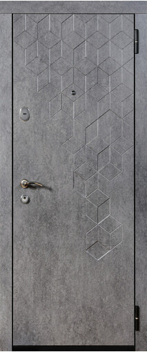 Входная дверь  Сталлер Марбург, 860*2050, 75 мм, снаружи мдф 8мм, покрытие пвх, Цвет Верона графит