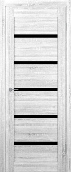 Межкомнатная дверь  STARK ST8 ДО, массив + МДФ, экошпон на основе ПВХ, 800*2000, Цвет: Сонома светлый, Lacobel черный лак