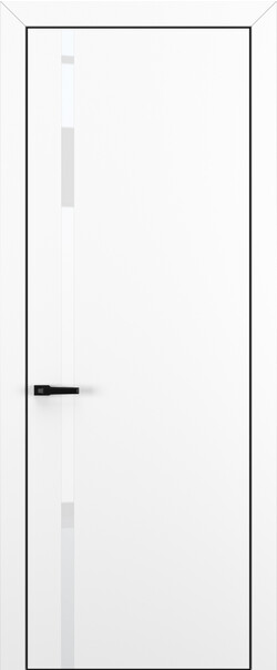 Межкомнатная дверь  Квалитет  К1, массив + МДФ, Полипропилен RENOLIT, 800*2000, Цвет: Белый матовый, Lacobel White Pure