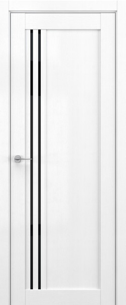 Межкомнатная дверь  DEFORM V V9, массив + МДФ, экошпон на основе ПВХ, 800*2000, Цвет: Вайт вуд, Lacobel черный лак