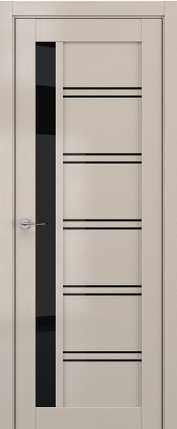 Межкомнатная дверь  DEFORM V V6, массив + МДФ, экошпон на основе ПВХ, 800*2000, Цвет: Стоун вуд, Lacobel черный лак