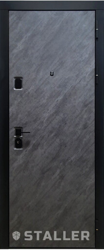 Входная дверь  Сталлер Лофт, 860*2050, 93 мм, снаружи мдф, покрытие пвх, Цвет Шпат графит