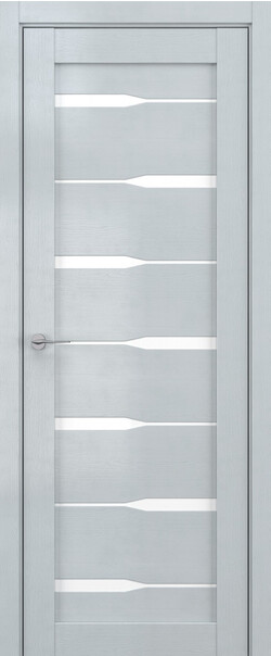 Межкомнатная дверь  DEFORM V V4, массив + МДФ, экошпон на основе ПВХ, 800*2000, Цвет: Грей вуд, Lacobel белый лак