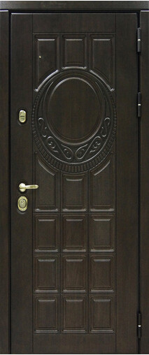 Входная дверь  Сталлер Аплот, 960*2050, 93 мм, снаружи мдф влагостойкий, покрытие Vinorit, Цвет Дуб темный