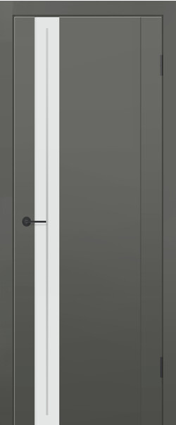 Межкомнатная дверь  Contur MX 12 ДО, массив + МДФ, экошпон (полипропилен), 800*2000, Цвет: Графит полипропилен, Lacobel белый лак