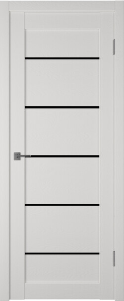 Межкомнатная дверь  Atum Pro  Х27 Black Gloss, массив + МДФ, экошпон+защитный лак, 800*2000, Цвет: Milky White, black gloss