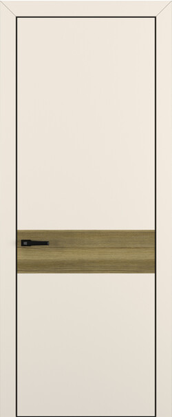 Межкомнатная дверь  Квалитет  К6, массив + МДФ, Полипропилен RENOLIT, 800*2000, Цвет: Матовый крем, Вставка Дуб серый