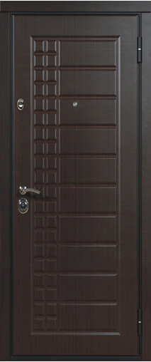 Входная дверь  Сталлер Скала, 860*2050, 83 мм, снаружи мдф, покрытие Экошпон, Цвет Венге тёмный