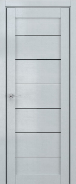 Межкомнатная дверь  DEFORM V V7, массив + МДФ, экошпон на основе ПВХ, 800*2000, Цвет: Грей вуд, Lacobel черный лак