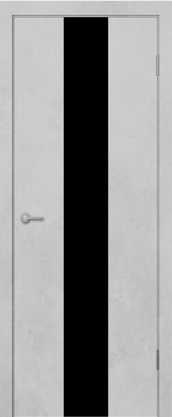 Межкомнатная дверь  STARK ST13 ДО, массив + МДФ, экошпон на основе ПВХ, 800*2000, Цвет: Бетон белый, Lacobel черный лак