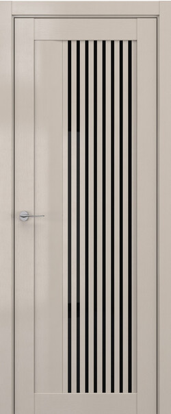 Межкомнатная дверь  DEFORM V V8, массив + МДФ, экошпон на основе ПВХ, 800*2000, Цвет: Стоун вуд, Lacobel черный лак