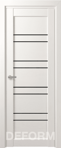 Межкомнатная дверь  DEFORM D D15 DEFORM ДО, массив + МДФ, экошпон на основе ПВХ, 800*2000, Цвет: Дуб шале снежный (лак), Lacobel черный лак