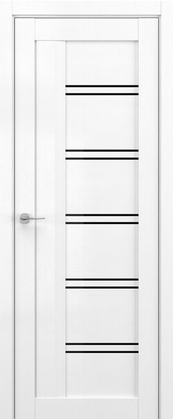 Межкомнатная дверь  DEFORM V V5, массив + МДФ, экошпон на основе ПВХ, 800*2000, Цвет: Вайт вуд, Lacobel черный лак